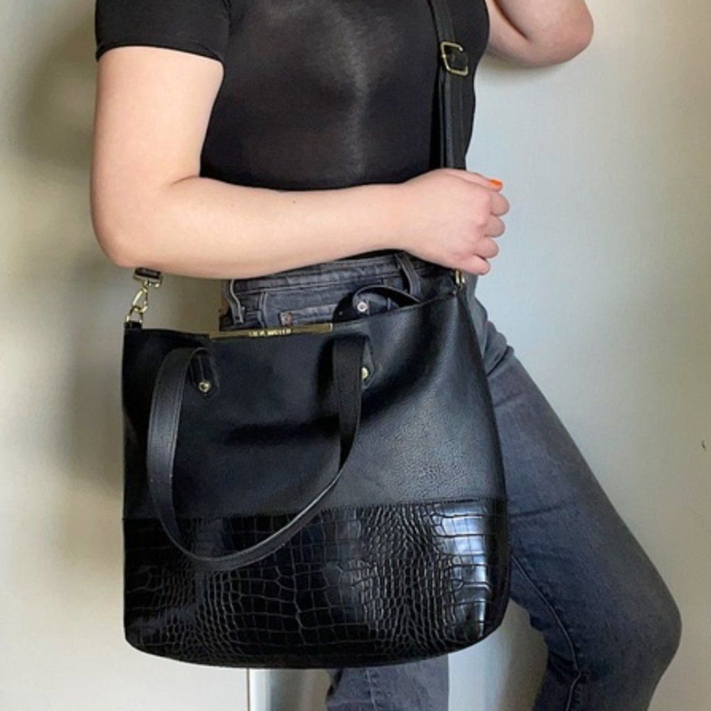 Steve Madden Faux Leather Snake Embossed Tote